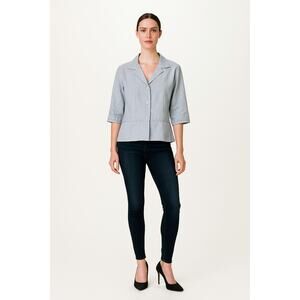 Helena Sorel Gray 3/4 Sleeve Cropped Jacket Blazer Size 42 (US 6)